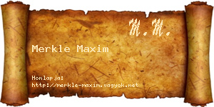Merkle Maxim névjegykártya